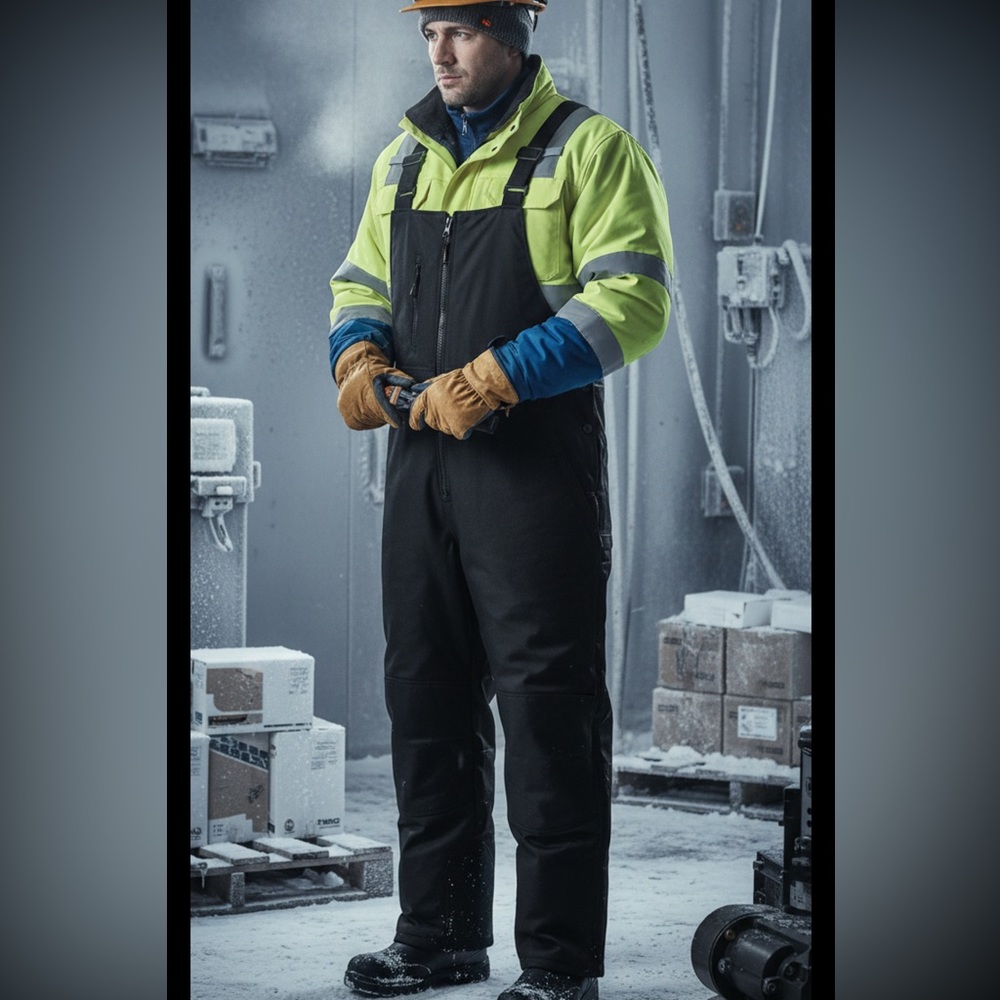 Men RefrigiWear Insulated Softshell Bib Overalls - Water-Repellent Wind-Tight M